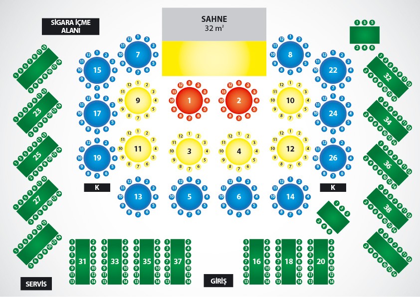 Ziynet Sali Holiday Inn Çukurambar Oturma Planı